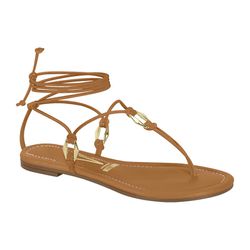 Rasteirinha Ariel CARAMELO - 0004870011 - Morena Brasil Shoes