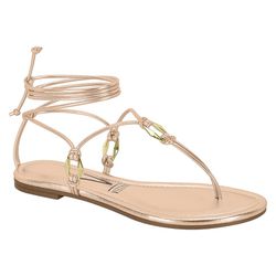 Rasteirinha Ariel OURO ROSÊ - 0004870016 - Morena Brasil Shoes