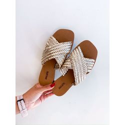 Rasteirinha Louise DOURADO - 0007260012 - Morena Brasil Shoes