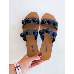 Rasteirinha Lana PRETO - 0007240001 - Morena Brasil Shoes