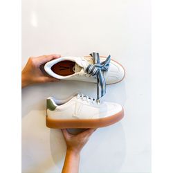 Tenis Nina OFF WHITE, VERDE - 0007390076 - Morena Brasil Shoes