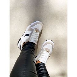 Tenis Mel BRANCO,PRETA, CINZA - 0007370063 - Morena Brasil Shoes