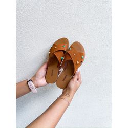 Rasteirinha Iane CARAMELO CAMURÇA - 0007970068 - Morena Brasil Shoes