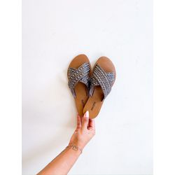 Rasteirinha Nath CHUMBO METALIZADO - 0008170034 - Morena Brasil Shoes