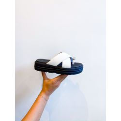 Flat Briana PRETO/BRANCO - 0008200039 - Morena Brasil Shoes