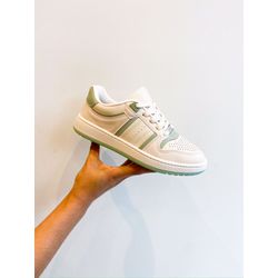 Tenis Kiara OFF WHITE, VERDE - 0008990076 - Morena Brasil Shoes