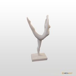 Escultura Bailarina Pó de Mármore Branca - MECALIGHT