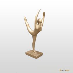 Escultura Bailarina Pó de Mármore Ouro - MECALIGHT