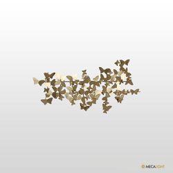 Escultura De Parede Borboletas Douradas - MECALIGHT
