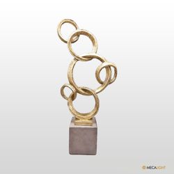 Escultura Dourada Ring-M - MECALIGHT