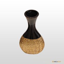 Vaso Decorativo Dourado Boca Preta - MECALIGHT