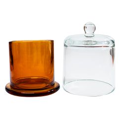 COPO DOMUS PARA VELA 210ML AMBAR MTZ-2167 - MEGA ESSENCIAS