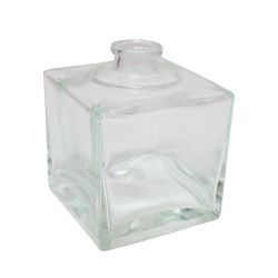 GARRAFA CUBE 500ML TRANSPARENTE P/ ROLHA - MEGA ESSENCIAS