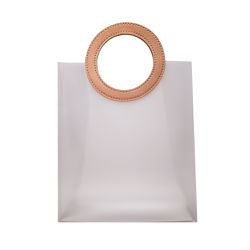 SACOLA PVC COM ALÇA REDONDA DE COURINO MARROM - P ... - MEGA ESSENCIAS