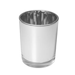 COPO DE VIDRO P/VELA 70ML LUXO PRATA - MEGA ESSENCIAS