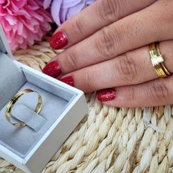 Combo + Trio de Alianças de Casamento Caldas Novas... - Abadia Joias 