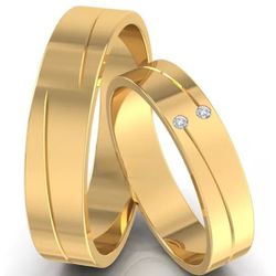 Alianças de Diamantes Goiânia 4mm - 517 - Abadia Joias 