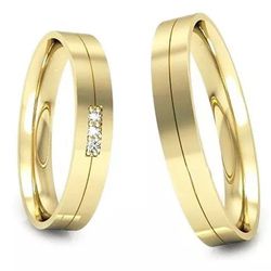 Alianças de Ouro 18k Campinas Goiânia 4mm - 424 - Abadia Joias 