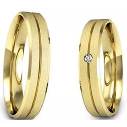 Alianças Trabalhadas Goiânia 4mm - 520 - Abadia Joias 