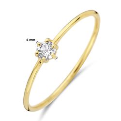 Anel de Noivado em Ouro 18K 4mm Goiânia - 719 - Abadia Joias 