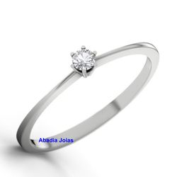 Anel de Noivado Palmas 0,10 Pts - 565 - Abadia Joias 