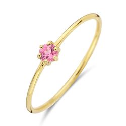Anel Solitário em Ouro 18K com Pedra Colorida Goiâ... - Abadia Joias 