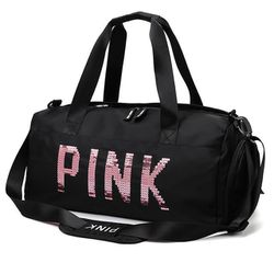 Bolsa Transversal Mala de Mão Pink Preto Escrito em Rosa Copia - MeiMi Amores 