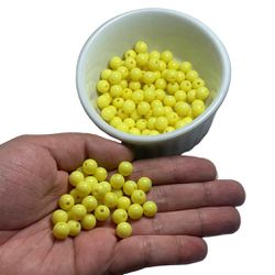 Miçanga Bolinha Leitosa Amarelo Abs 8mm 30g - 120 ... - MERART