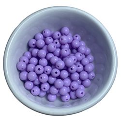 Miçanga Bolinha Leitosa Lilás Abs 8mm 30g - 120 Un... - MERART
