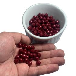 Miçanga Bolinha Leitosa Vinho Abs 8mm 30g - 120 Un... - MERART