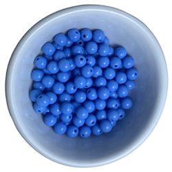 Miçanga Bolinha Leitosa Azul Claro Abs 8mm 30g - 1... - MERART