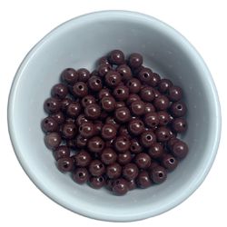Miçanga Bolinha Leitosa Marrom Abs 8mm 30g - 120 U... - MERART