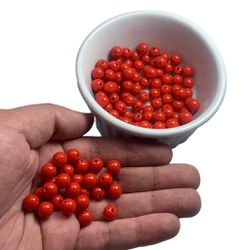 Miçanga Bolinha Leitosa Vermelho Abs 8mm 30g - 120... - MERART