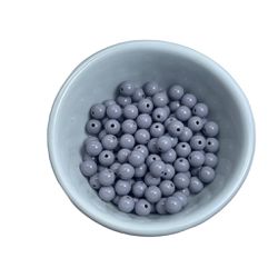 Miçanga Bolinha Leitosa Cinza Abs 8mm 30g - 120 Un... - MERART