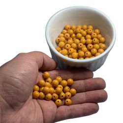 Miçanga Bolinha Leitosa Caramelo Abs 8mm 30g - 120... - MERART