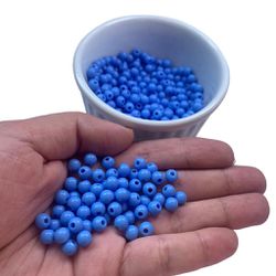 Miçanga Bolinha Leitosa Azul Abs 6mm 30g - 285 Uni... - MERART