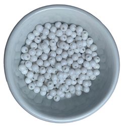 Miçanga Bolinha Leitosa Branco Abs 6mm 30g - 285 U... - MERART