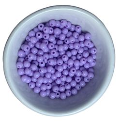 Miçanga Bolinha Leitosa Lilás Abs 6mm 30g - 285 Un... - MERART