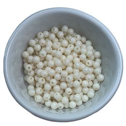 Miçanga Bolinha Leitosa Creme Abs 6mm 30g - 285 Un... - MERART