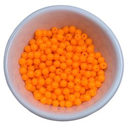 Miçanga Bolinha Leitosa Laranja Fluorescente Abs 6... - MERART