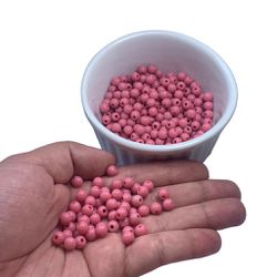Miçanga Bolinha Leitosa Rosa BB Abs 6mm 30g - 285 ... - MERART