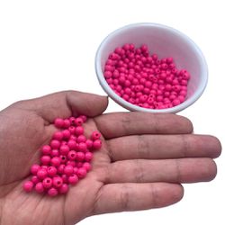 Miçanga Bolinha Leitosa Rosa Abs 6mm 30g - 285 Uni... - MERART