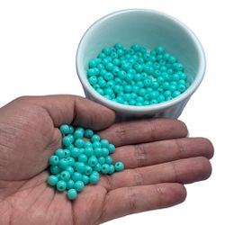 Miçanga Bolinha Leitosa Verde Água Abs 6mm 30g - 2... - MERART
