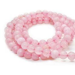 Fio de Pedra Natural Quartzo Rosa 8mm Com Aprox. 4... - MERART