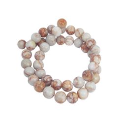Fio de Pedra Natural Jaspe Rosê Mesclado 8mm com a... - MERART