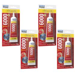 Kit 4 Cola Permanente T6000 Tek Bond 110gr P/ Arte... - MERART