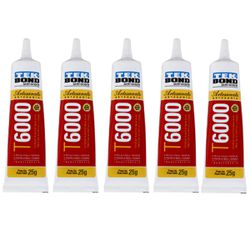 Kit 5 Cola Permanente T6000 25g Tek Bond Tubo P/ A... - MERART