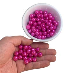 Perolas Abs Com Furo 10mm Pink Metalizado Artesana... - MERART