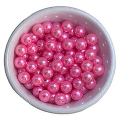Perolas Abs Com Furo 10mm Rosa Chiclete Artesanato... - MERART