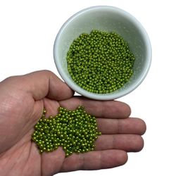 Perolas Pequenas Abs Com Furo 3mm Verde Militar Ar... - MERART